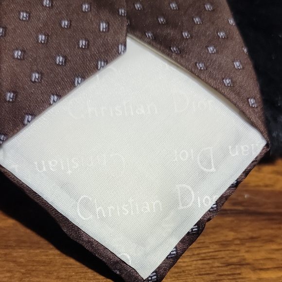 Christian Dior Monsieur Vintage Silk Tie | 60s–70s Designer Classic - Picture 4 of 4